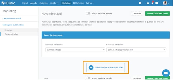 adicionar outro e mail