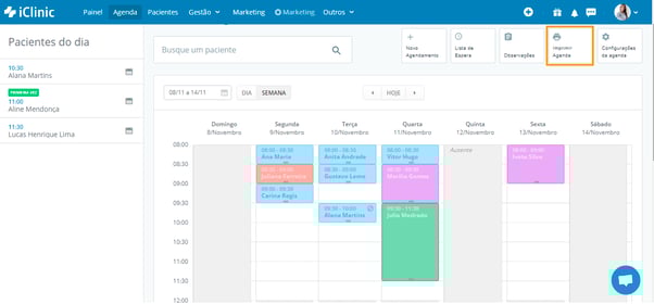 imprimir agenda