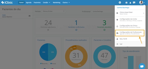 config de profissionais